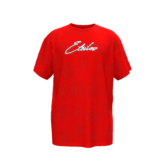 oversize,red on red,trendy design,artistic hiphop,ER branding,red star,streetwear